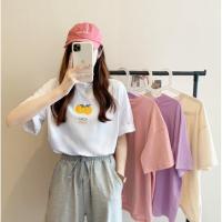 ราคา ? ? ? พร้อมส่ง เสื้อยืด ผ้าคอตตอน เสื้อยืดแฟชั่น ผ้านิ่ม ใส่สบาย ทรง Oversize ขายดี มี 4 สี พาสเทล หวานๆ (8370642752)