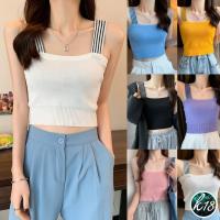 ราคา Korean Style เสื้อไหมพรมสายเดี่ยวใหญ่ สายแต่งลายทาง (6292506440)