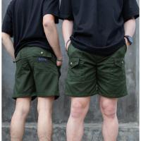 ราคา กางเกงขาสั้นวินเทจ สีเขียวขี้ม้า mafear ใส่สบาย 6 กระเป๋ากระดุมทอง (5289710064)