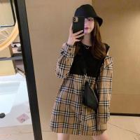 ราคา Women strapless stitching fake two piece New style loose temperament dress (18011285033)
