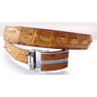 ราคา เข็มขัดหนังจระเข้แท้ ส่วนกระดูก สีน้ำตาลแทน ลดล้างสต๊อก (21315646237)