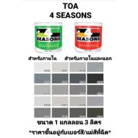 ราคา สีน้ำอะครีลิค ทีโอเอ โฟร์ซีซั่น ภายในและภายนอก ด้าน TOA 4 SEASONS เฉดสีเทา ขนาด 1 กล 3 785ลิตร ถูกที่สุด (13307551360)