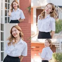 ราคา เสื้อนักศึกษาทรงบอย ทรงผู้ชายoversize แบบมีกระเป๋า อก36 56 มี ผ้าดิบ ผ้านาโนผ้ามัน ผ้าคอมทวิว (7554822295)