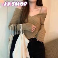 ราคา JJ Shop พร้อมส่ง เสื้อไหมพรมเปิดไหล่ น่ารักสไตล์เกาหลีมากผ้านิ่มสุด 6533 (15907284466)