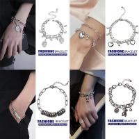 ราคา เงินสร้อยข้อมือสแตนเลส สร้อยข้อมือโลหะ จี้กําไลข้อมือ เหมาะกับทุกชุด สไตล์เกาหลี ฮิปฮอป อแฟชั่น เรียบง่าย เครื่องประดับ สร้อยข้อมือสแตนเลสผู้หญิง (12095161482)