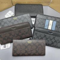 ราคา แท้ พร้อมส่ง COACH 74597 กระเป๋าสตางค์ป้องกันรอยขีดข่วนแบบคลิปสั้น PVC กระเป๋าสตางค์แบบหลายใบ คลิปยาวชาย (8573092637)