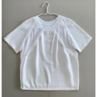 ราคา เสื้อสีขาว Brand Jaspal size S M แต่งลูกไม้ข้าง คอกลม ผ้าซาติน (19824888341)