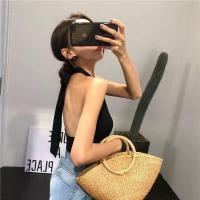 ราคา C คล้องคอ เสื้อครอปโชว์หลัง สายคล้องคอผูกหลัง ผ้าเย็บ2ชั้น ผ้าเรยอนหนาอย่างดี ต๊าชชช สุดปัง (8915827631)