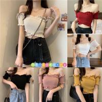 ราคา พร้อมส่ง เสื้อปาดไหล่ เสื้อเปิดไหล่ สม็อกไขว้หน้า งานสวยผ้า ใส่นุ่มสบายไม่คัน เสื้อไหมพรมปาดไหล่ (11973555090)