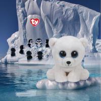 ราคา Ty Beanie boos ตุ๊กตาแบรนด์ Ty ของแท้ ตุ๊กตาหมีขาว หมีขั้วโลก น่ารัก ตาโต Ari White polar bear (8565647572)