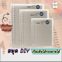 ราคา DIY สมุดเปิดสันเติมไส้กระดาษได้ สมุดแกนเหล็ก A5 B5 A4 สมุดสันห่วง 20รู 26รู 30รู สมุดโน๊ต สมุด แฟ้ม planner แพลนเนอร์ (4553619895)