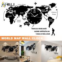 ราคา นาฬิกาติดผนังแขวนลายแผนที่โลก3D Large World map wall clock Home Decor (7338372686)