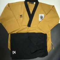 ราคา B5 ชุดพุมเซ่ผู้ เสื่อทอง กางเกงดำ ผ้าพิเศษสำหรับพุมเซ่ ชุดครู เบอร์160 190 ชุดเทควันโด้ ชุดเทควันโด ชุดพุมเซ่เทควันโด (2878588489)