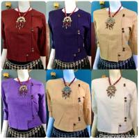 ราคา เสื้อพื้นเมือง เสื้ออองซาน เสื้อใส่ทำงาน เสื้อผ้าฝ้ายพื้นเมืองกระดุมกระลา size อก36 38 40 42 44 46 (4841559121)