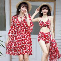ราคา 5XL ชุดว่ายน้ำผู้หญิงไซส์ใหญ่ หลังสวย ชุดว่ายน้ำสามชิ้น ชุดว่ายน้ำคนอ้วน เกาหลีใต้ สปา บิกินี่ (10184329992)