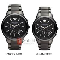 ราคา พร้อมสต็อก Emporio Armani Ceramica Chronograph Black Dial Black นาฬิกาข้อมือผู้ชาย รุ่น AR1452 AR1451 (3817239220)