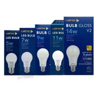 ราคา หลอดไฟ หลอดประหยัดไฟ LED Bulb Gloss 5W 7W 9W 11W 14W ยี่ห้อ Lamptan มีแสงขาว และ แสงวอร์มไวท์ (19815090831)