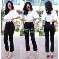 ราคา Ruige Jeans กางเกงยีนส์ขาบานนิดๆสีดำ NoRG6108 (3105978389)