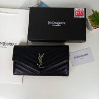 ราคา ส่งฟรี กระเป๋าสตางค์ ใบยาว พรีเมี่ยมกิ๊ฟ แท้ YSL สีดำ อะไหล่เงิน ผู้หญิง กระเป๋าเงิน สวยหรู (14576526139)