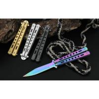 ราคา มีดควงปลายเรียว ไม่มีคมสำหรับฝึกควง Butterfly Knife แบบ2 พร้อมส่งในไทย (5851483072)
