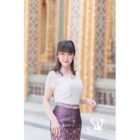 ราคา เสื้อลูกไม้สีขาว เสื้อลูกไม้ดาวิ เสื้อลูกไม้คอวี เสื้อลูกไม้แบบดารา เสื้อทำบุญ เสื้อสวย (9245343122)