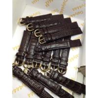 ราคา สายนาฬิกาหนังจระเข้แท้ 16 18 19 20 มิลแถมบัคเคิ้ล (1840658216)