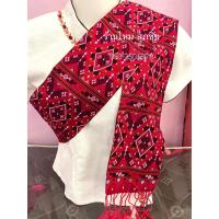 ราคา ผ้าสะไบ สไบแพรวา สไบพิมพ์ลาย สวย ราคาถูก ขนาด 14 215 เซนติเมตร (12776161625)