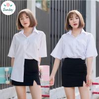 ราคา เสื้อนักศึกษาทรงบอยไม่มีกระเป๋า หลังว่าง Sz S XXL อาชีวะแขนกระบอกยาว10นิ้ว (7433615627)