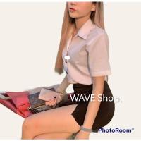 ราคา กระโปรงทรงเอสั้น ผ่าหน้า ยาว14 16 18 20 ใส่สบาย ผ้าฮานาโกะ (10966650185)