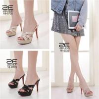 ราคา รองเท้าส้นสูง แบบเปิดส้น แบบสวมงานสไตล์แบรนด์ดัง หนังแก้ว 0725 (5846655625)