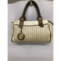 ราคา กระเป๋ามือสอง ของแท้ ANNE KLEIN NEW YORK สีครีม น้ำตาล หนังแท้ ขนาด 11 นิ้วครึ่ง พร้อมส่ง (18904169060)