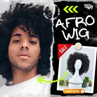 ราคา พร้อมส่ง วิกแฟนซี วิก AFRO วิกผมฟูแอฟโฟร่ วิกผมเงาะป่า วิกผมหยิก สีดำ รุ่น WF051 WF051 1 แบบหนา (469075567)