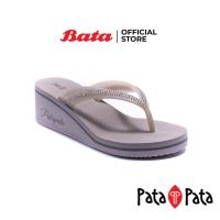 ราคา Bata บาจา ยี่ห้อ PataPata รองเท้าแตะ รองเท้าแตะแพลตฟอร์ม ส้นสูง 2 นิ้ว รองเท้าแฟชั่น ติดเพชร รุ่น Sammy สีเทา 7722331 (11734986647)