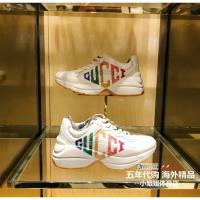 ราคา ของแท้ซื้อ Gucci ชายและหญิงรองเท้าตัวอักษรสีรุ้งชุด Rhyton หนาด้านล่างเพิ่มขึ้นรองเท้าเก่าผู้หญิงน้ำ (7637587792)