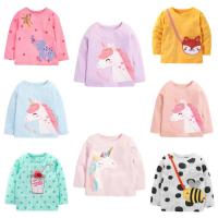 ราคา 【ชุดนอนเด็ก】เสื้อยืดแขนยาว ลายยูนิคอร์น สําหรับเด็กผู้หญิง LMld (11341449149)