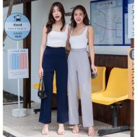 ราคา Alisapants012 (XS-XXL) - กางเกงขายาวทรงกระบอกตรง ???? กางเกงเอวสูง กางเกงผ้าฮานาโกะ (9963943823)