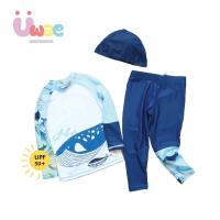 ราคา Uwae ชุดว่ายน้ำเด็ก ชุดว่ายน้ำเด็กชายกันรังสียูวี Mister Whale UV177 (12016423099)