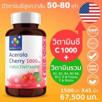 ราคา วิตามินซี 1000 mg อะเซโรล่าเชอร์รี่ + วิตามินรวม บำรุง สร้างภูมิคุ้มกัน Acerola Cherry Vitamin C 1000mg + Multivitamin (11420829074)