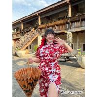 ราคา กี่เพ้าตรุษจีน กี่เพ้าไซส์ใหญ่ อก38-46 พรางหุ่นสุดๆ กี่เพ้าสาวอวบ สาวอ้วน (23716429942)