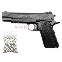 ราคา บีบี กันอัดลม /C.10A /m1911/บอดี้เหล็ก มีเซฟตี้ คัอปลอกเปิด ฟรี ลูกเซรามิค 300 นัด (16587958855)