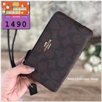 ราคา กระเป๋าคล้องมือCoach 2 ซิปไซส์ S : Coach Signature DoubIe Zip WristIet (10144897074)