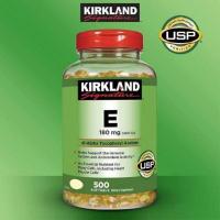 ราคา (Exp.06/2026) Kirkland Vitamin E 400IU วิตามินอี 180 mg 500 Softgels (23209443747)