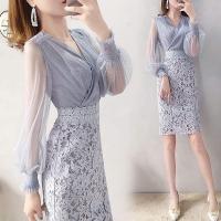 ราคา ชุดเดรส#ชุดเดรสลูกไม้#เดรสสีเทา#เดรสออกงาน#เดรสทำงาน (16647405612)