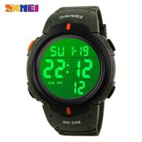 ราคา SKMEI นาฬิกาข้อมือดิจิทัล มีไฟ LED กันน้ำ สำหรับผู้ชาย (1455485198)
