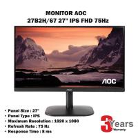 ราคา MONITOR (จอมอนิเตอร์) AOC 27B2H/67 ,27B2HM/67 support, Ultra slim 27" IPS FHD 75Hz27นิ้ว ประกัน 3ปี ศูนย์ไทย (7917027377)