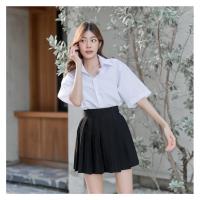 ราคา กระโปรงพลีท นักศึกษา พลีทมีขอบจีบใหญ่ กระโปรงพลีทมีขอบ พลีทขอบ ความยาว 15,16, 18 เอว 23-34 (18160529573)