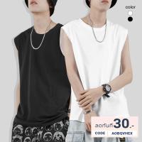 ราคา เสื้อแขนกุด เสื้อกล้ามคอกลม เสื้อกล้ามสีพื้น เสื้อสีพื้นขาว-ดำ เสื้อกีฬา เสื้อกล้ามST15 (10481682755)