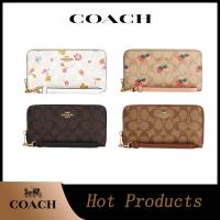 ราคา 【Ship from VN】coach แท้ 100% กระเป๋าตังใบยาว กระเป๋าสตางค์ซิปรอบ กระเป๋าสตางค์ใบยาวหนังแท้ COATED CANCAS C4452 (3093930118)