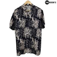 ราคา เดอะรูม THE ROOM'S เสื้อฮาวาย เสื้อเชิ้ตฮาวาย สีดำต้นเบจ ผ้าสปัน (20239577494)