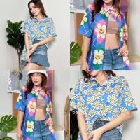 ราคา 〰 Print shirt 〰 เสื้อเชิ้ตลายดอก ลายน่ารัก เสื้อสงกรานต์ เชิ้ตตัวสั้น ฮาวาย ชุดสงกรานต์ผู้หญิง (23234804557)